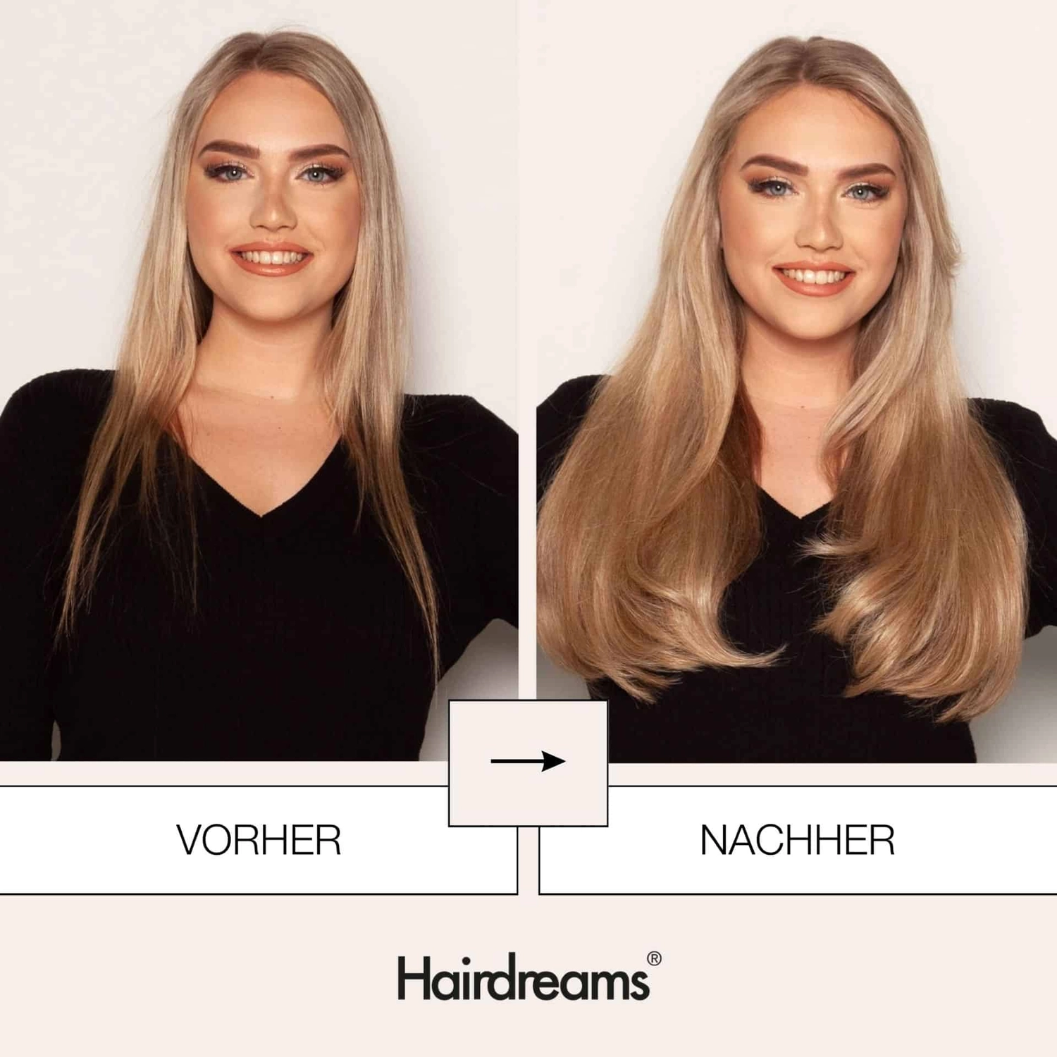 Friseur Thomas - Friseursalon - Vorher-Nachher-Bilder von Haarverlängerungen zur Verdichtung des Haares